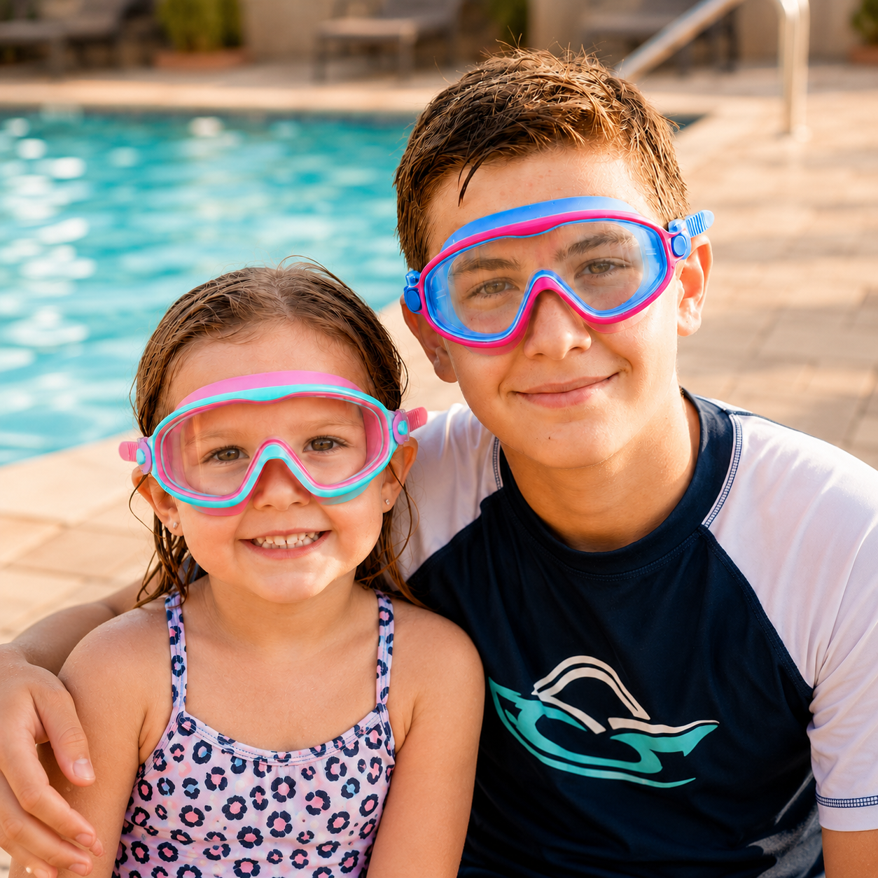 AquaClip™ - Lunette de piscine. Clip arrière, zéro cheveux tiré