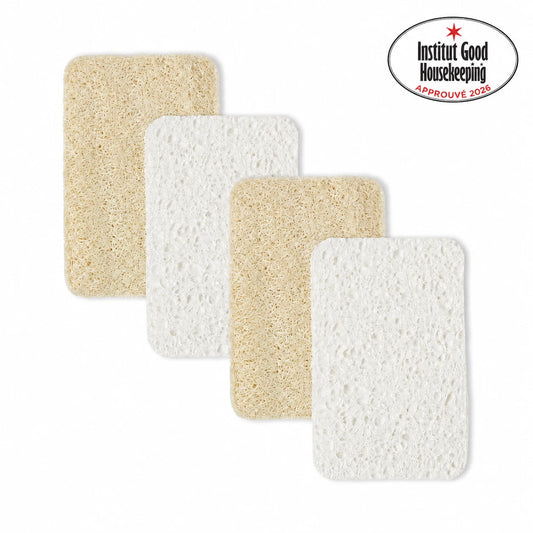 BioMousse™ - Eponge sans plastique (Lot de 4)