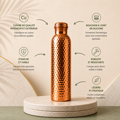 Gourde en Cuivre – L’Eau Purifiée Naturellement, Sans Plastique