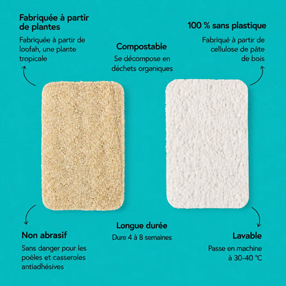 BioMousse™ - Eponge sans plastique (Lot de 4)