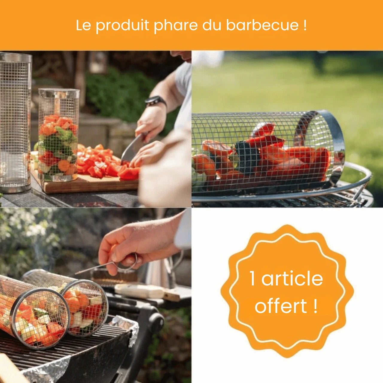 FlameRoll™ - Rôtissoire Cylindrique Inox