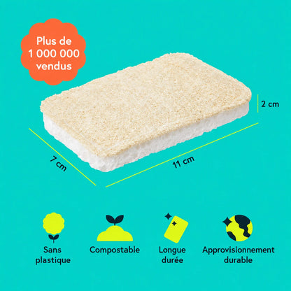BioMousse™ - Eponge sans plastique (Lot de 4)