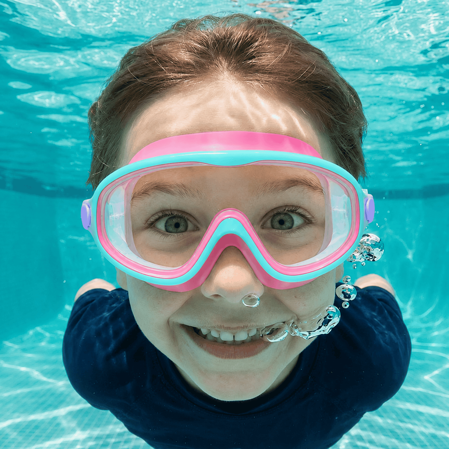 AquaClip™ - Lunette de piscine. Clip arrière, zéro cheveux tiré