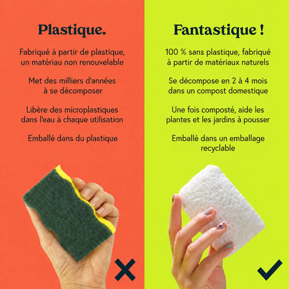BioMousse™ - Eponge sans plastique (Lot de 4)