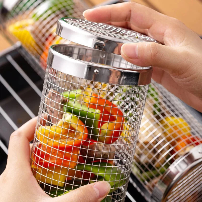 FlameRoll™ - Rôtissoire Cylindrique Inox