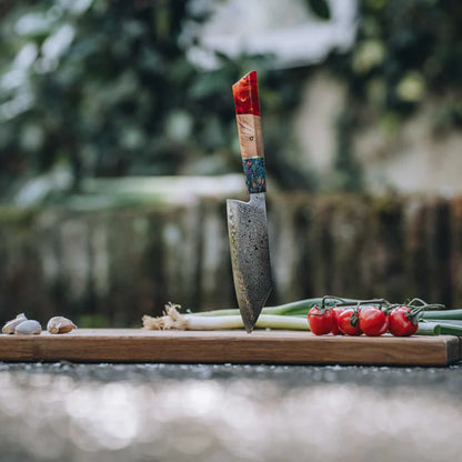 Couteau de barbecue en acier damassé