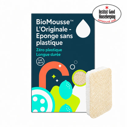 BioMousse™ - Eponge sans plastique (Lot de 4)