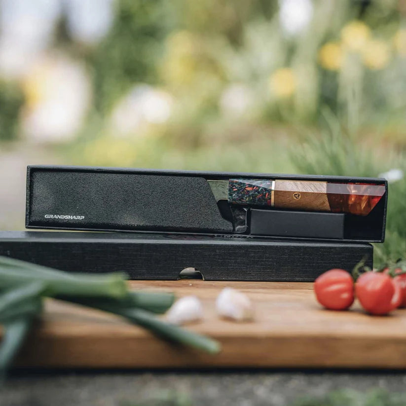 Couteau de barbecue en acier damassé
