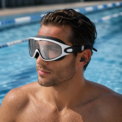 AquaClip™ - Schwimmbrille. Hinterer Clip, kein Haareziehen