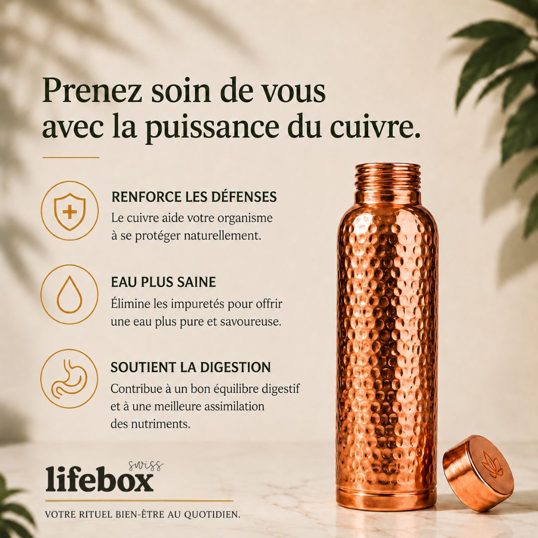 Gourde en Cuivre – L’Eau Purifiée Naturellement, Sans Plastique