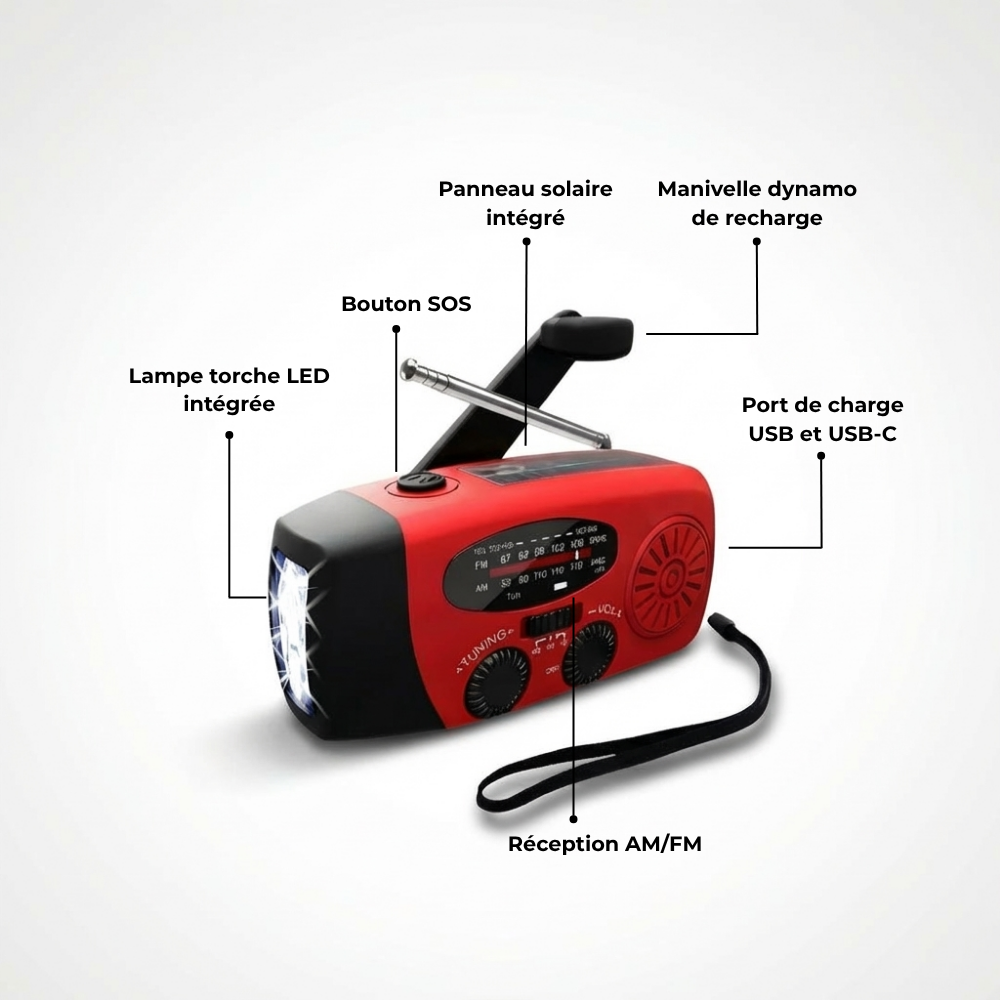 Sentinelle PRO™ - Radio d'urgence multifonction