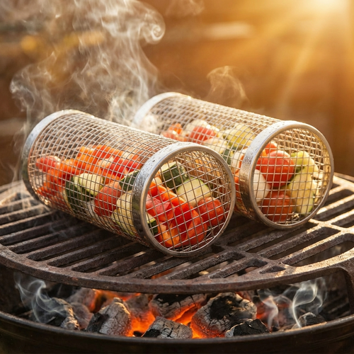 FlameRoll™ - Rôtissoire Cylindrique Inox