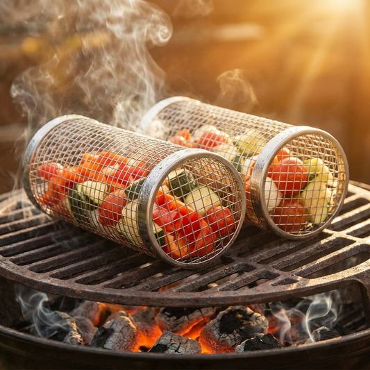 FlameRoll™ - Rôtissoire Cylindrique Inox